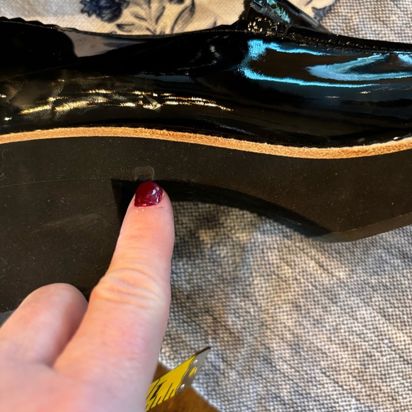 Eileen Fisher Harria Patent Heeled Platform Loafers in Black, size 6.5 - Picture 11 of 11